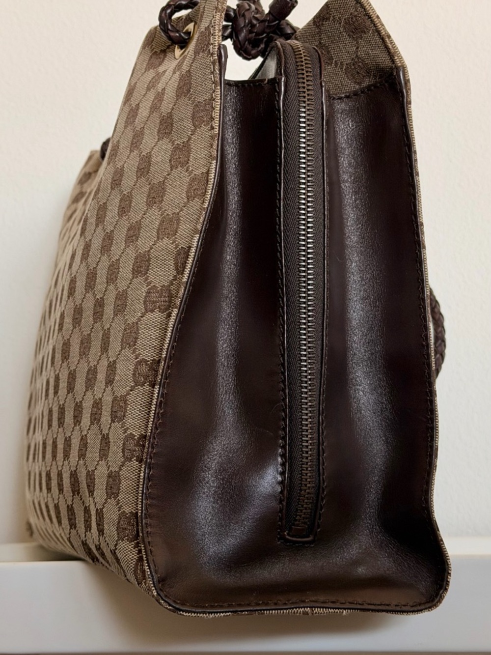 Gucci GG Canvas Braided Handle Tote - Picture 5 of 16